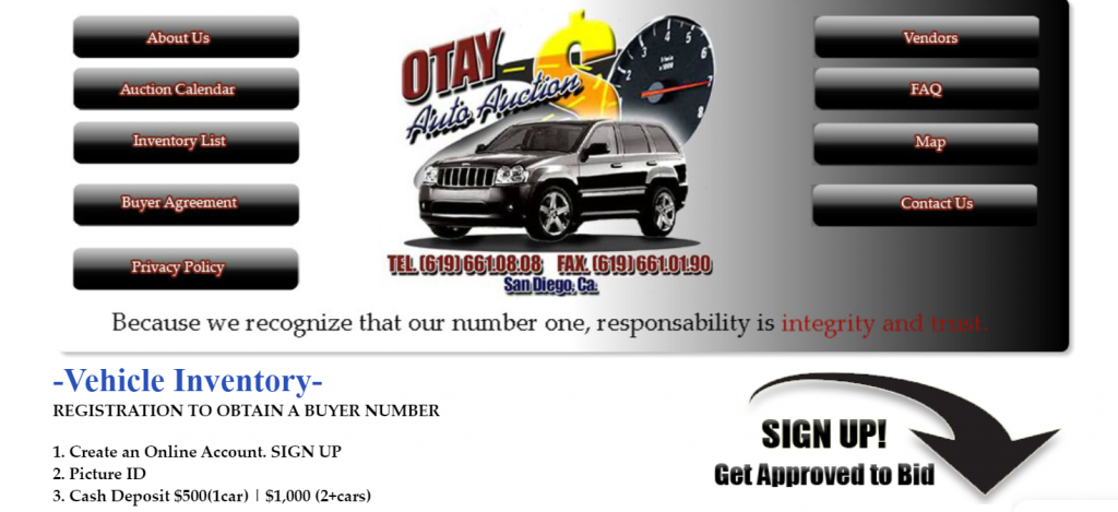 otay auto car auction