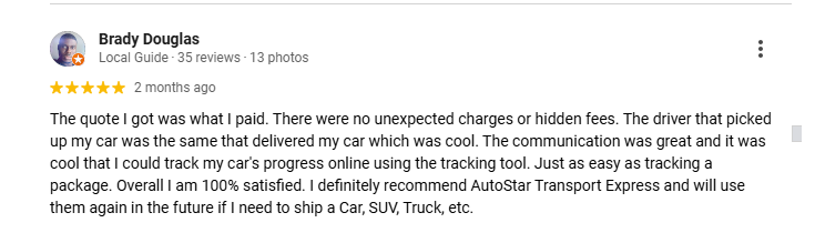 Review by Brady Douglas for AutoStar Transport Express