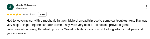 Review by Josh Rahmani for AutoStar Transport Express