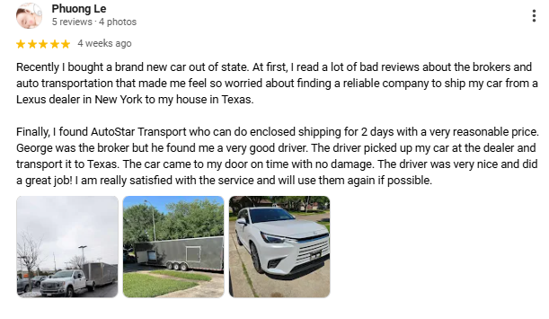 Review by Phuong Le for AutoStar Transport Express