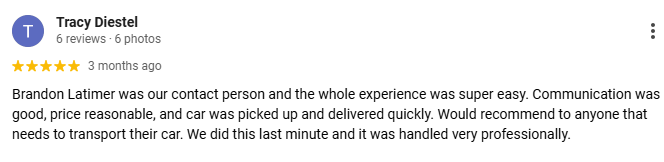 Review by Tracy Diestel for AutoStar Transport Express