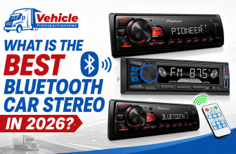 Promotional banner about the best Bluetooth car stereos, featuring a selection of single-DIN head units and a remote control.