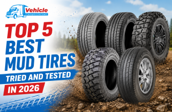 Promotional banner showcasing the top mud tires for 2026 splashing through dirt and mud.